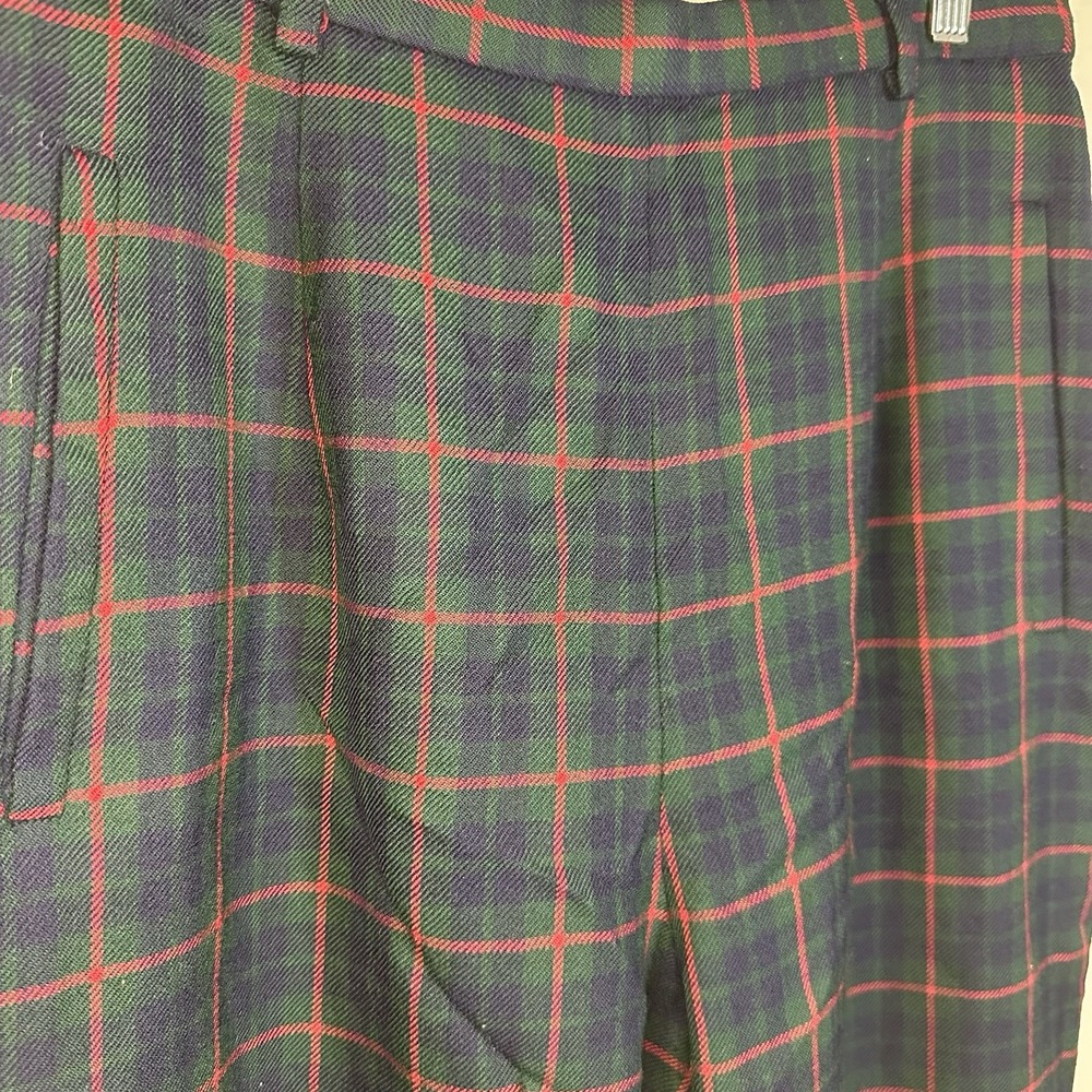 VTG Pendleton Pant Sz 8 Blue Red Tartan Plaid Wool USA Made Lined‎ Christmas